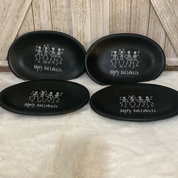 Rae Dunn | Dining | Rae Dunn Dancing Skeleton Oval Plates | Poshmark